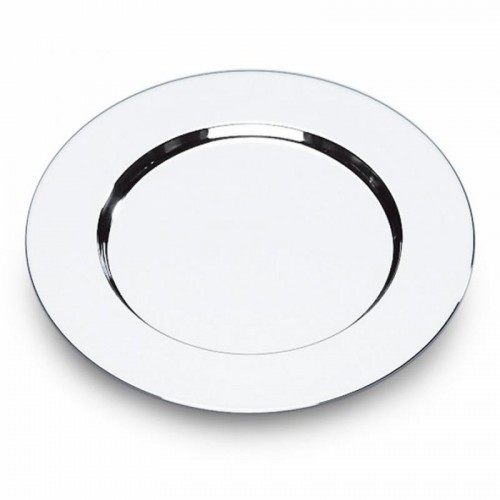 Teller, 800 Silber mit schlichtem breitem Rand (Italien)