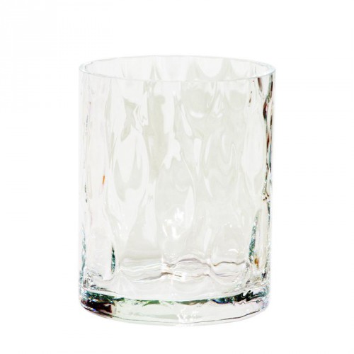Vase, Glas, rund, Zylinderform, schlicht mit Optik im Glas
