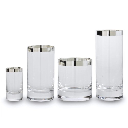 Whiskyglas, 1000er Silberrandveredelung